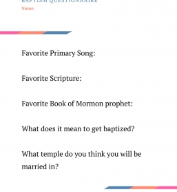 Baptism Questionnaire